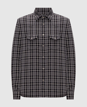 Tom Ford Gray checkered shirt HDS001FMC347