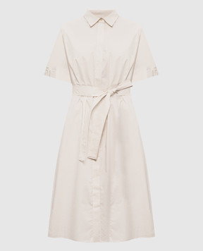 Peserico Beige midi shirt dress with lapels S0255301979