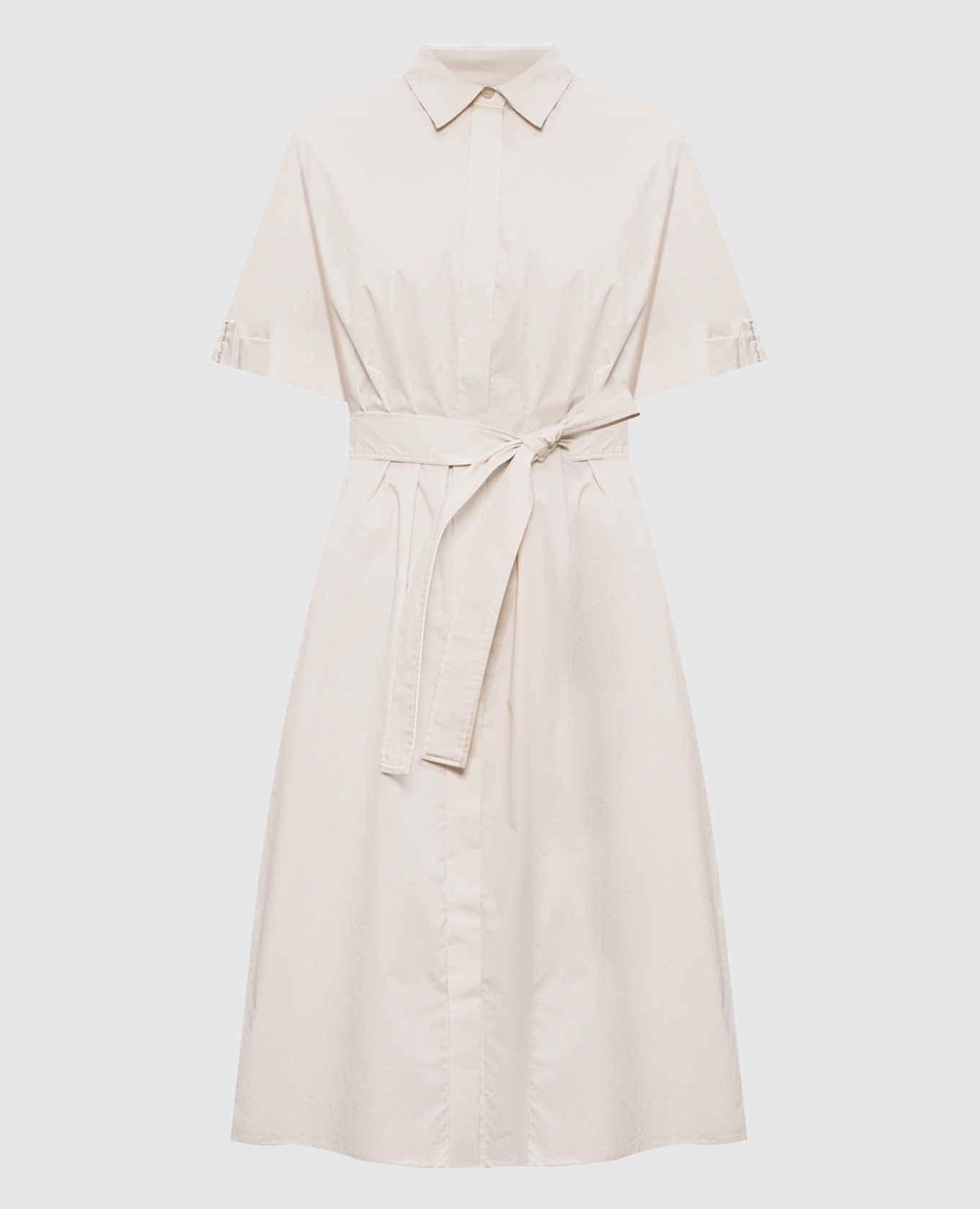 Beige midi shirt dress with lapels Peserico