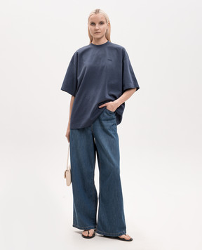 Juun.j Blue T-shirt with embroidered logo JW6442W56P