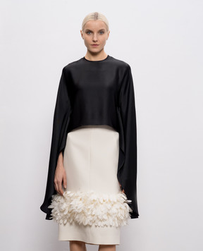 Dondup Black blouse with silk DC483SF0106DXXX