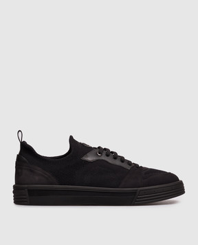 Stefano Ricci Black combination sneakers with textured logo UV23G6704SNWYTS