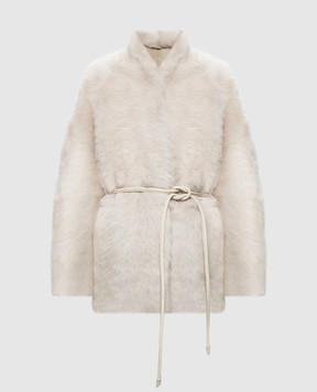 Babe Pay Pls Beige sheepskin coat with belt 2328TOSKANA