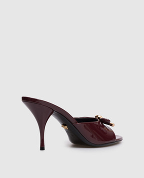Versace Opera Bow burgundy patent leather mules 1018239D2VE