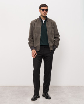 ISAIA Black wool pants 007315P9010