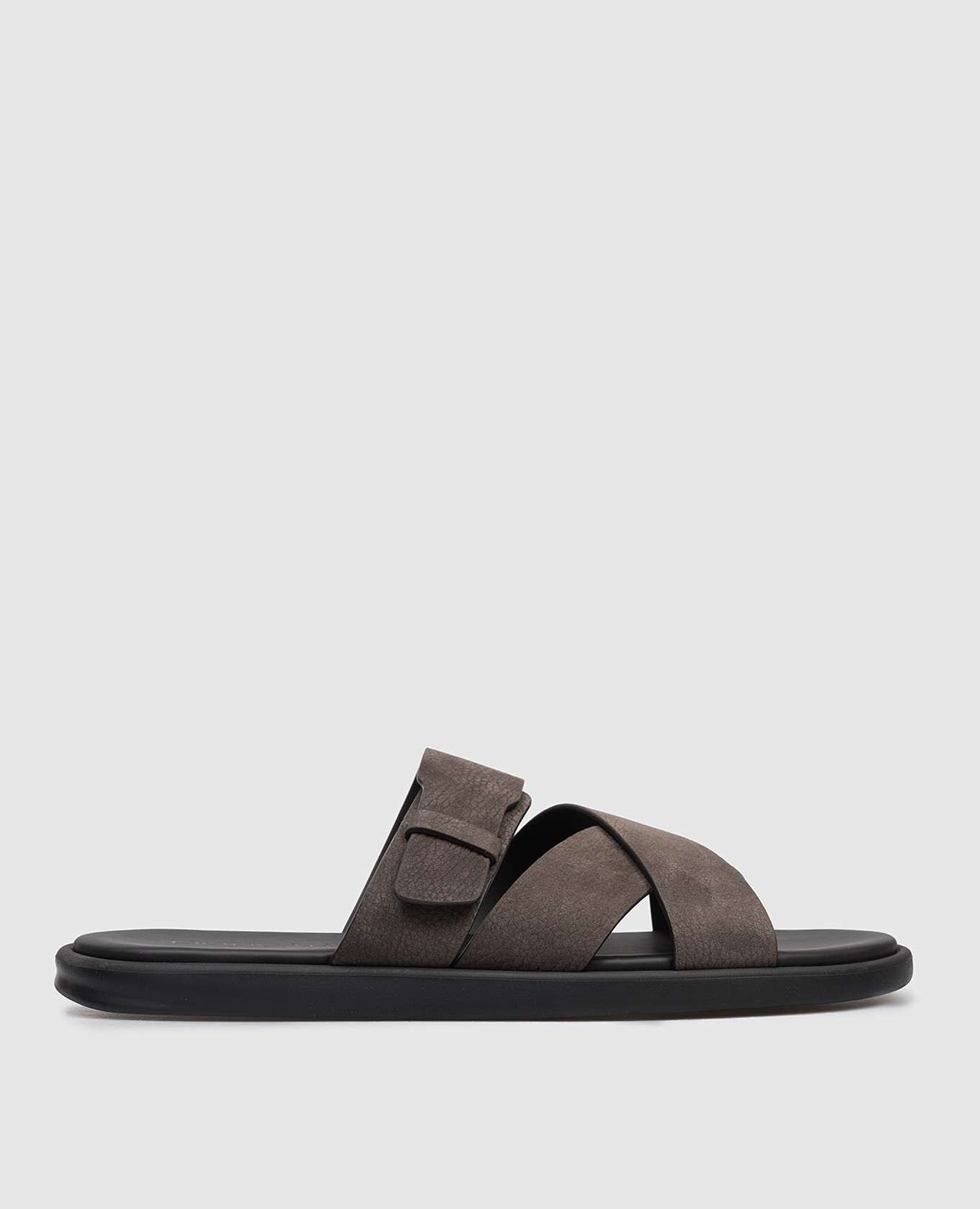 Brown nubuck flip-flops