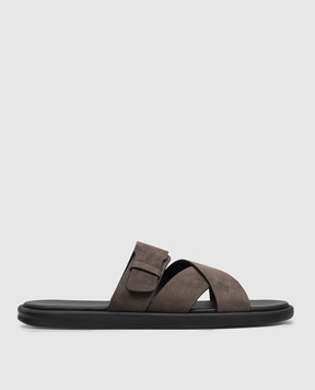 Doucal's Brown nubuck flip-flops DU3299MYKOUF249