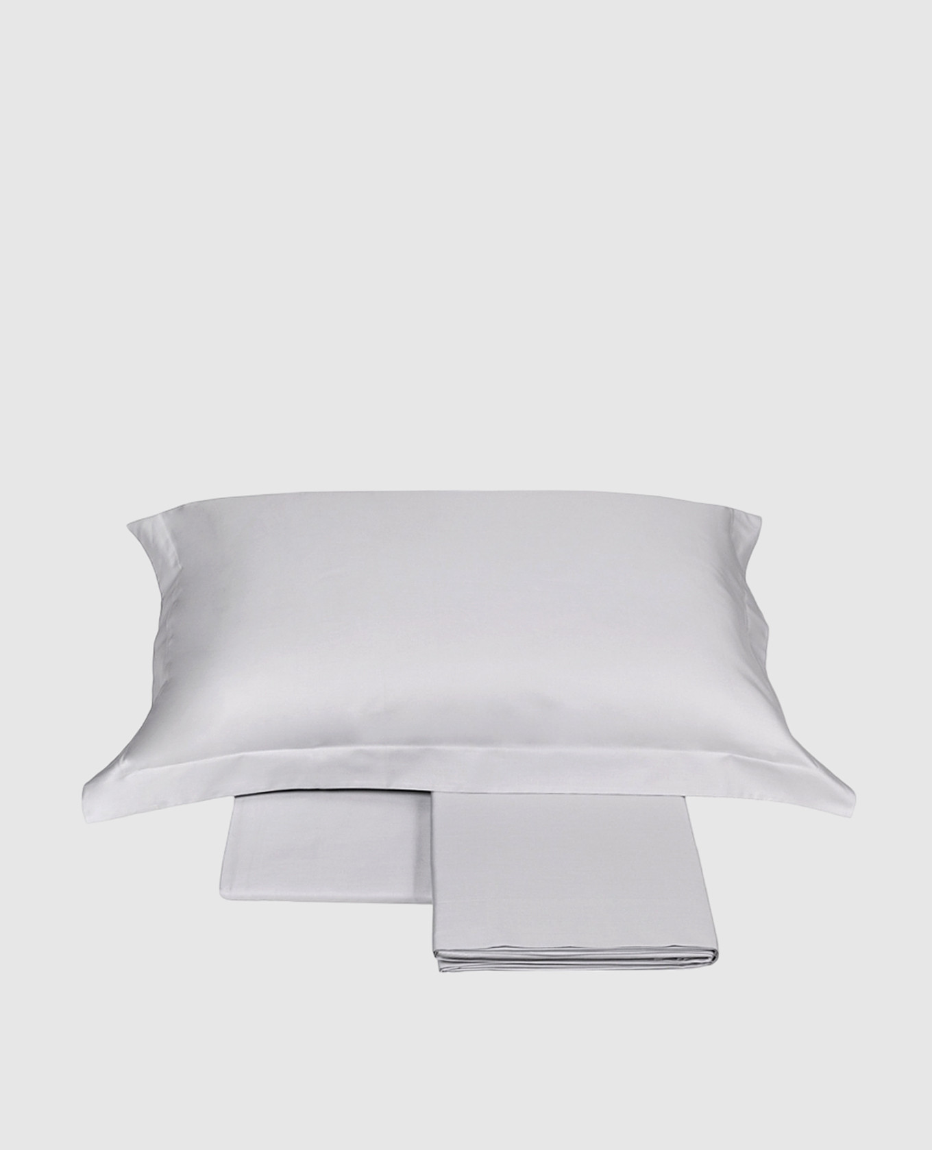 

Grey cotton sateen bedding set TRECENTO Fazzini