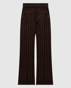 Brunello Cucinelli Brown striped wool pants MP554P9017