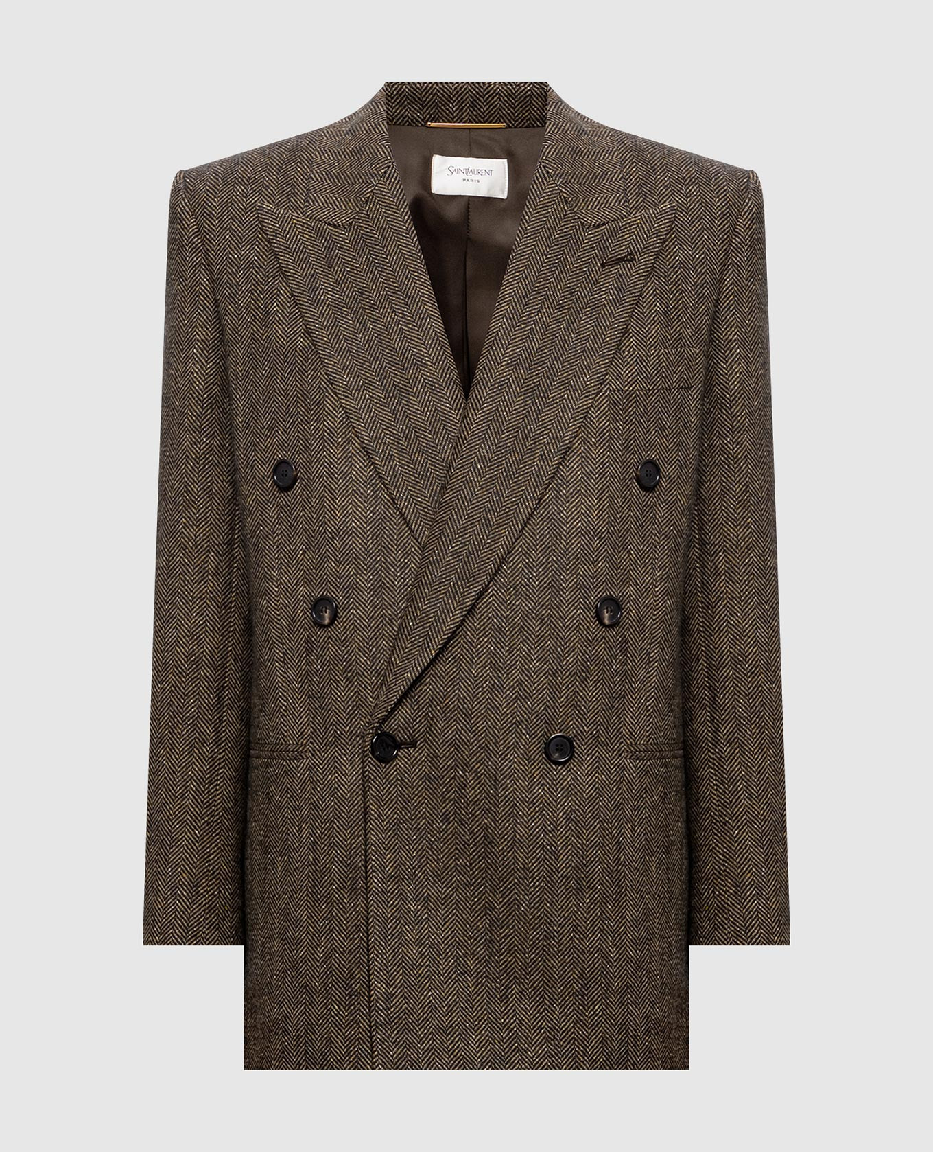 Double-breasted jacket with patterned wool