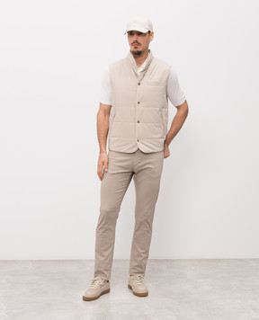 Enrico Mandelli Beige pants with logo patch 0MIAMI5695