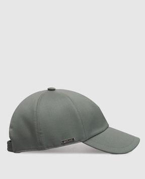 Enrico Mandelli Green wool cap with logo engraving CAP4014531