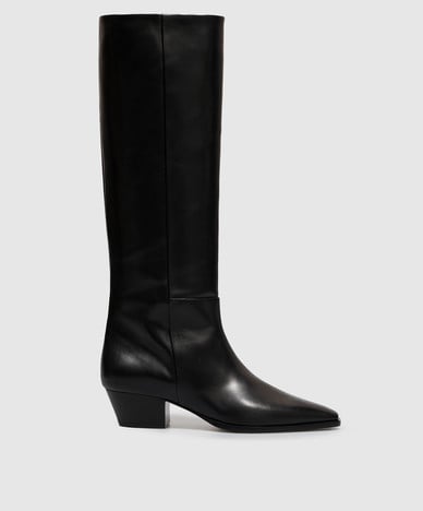 Medea schwarze Lederstiefel