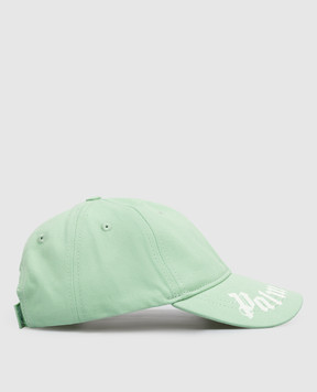 Palm Angels Children's green cap with logo print PBLB002S26FAB001
