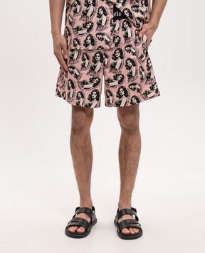 Palm Angels Pink Pinup Shorts PMCB044S26FAB002
