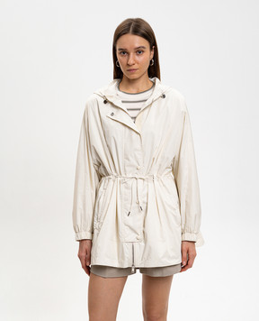 Yves Salomon Army Beige windbreaker with hood 26EFV03373L04W