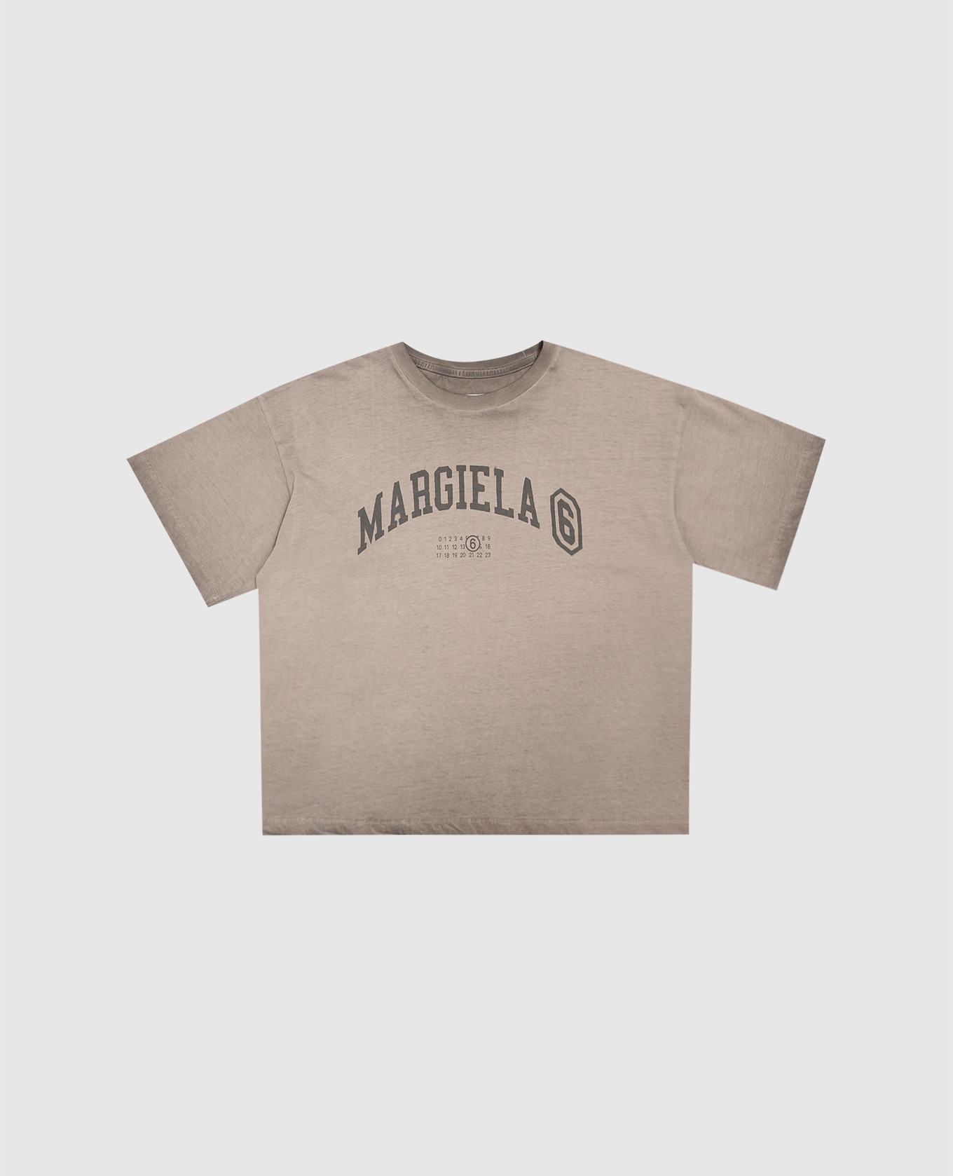 Children's brown T-shirt with logo print