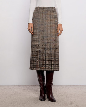 Brunello Cucinelli Checked skirt with sequins MP557G4071