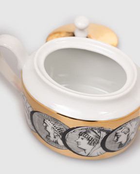 Fornasetti White porcelain sugar bowl Cammei P21Z300