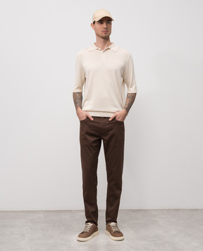 ISAIA Brown pants with patch PNT005XP871