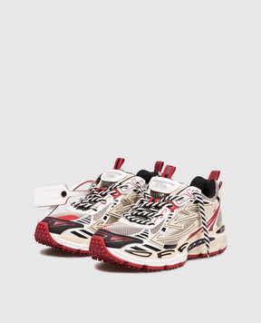 Off-White Beige OW BE RIGHT BACK sneakers with logo patch OWIA289F25FAB005