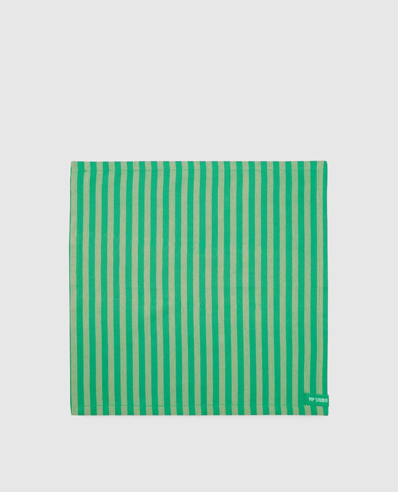 

Set of green Stripes serving napkins with logo Pip Studio