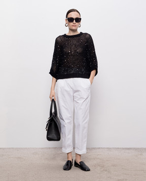 Peserico White pants with lapels P04987T302481