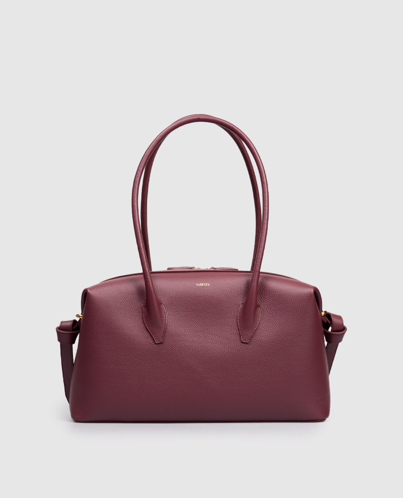 

BRIOCHE burgundy leather duffle bag YUZEFI