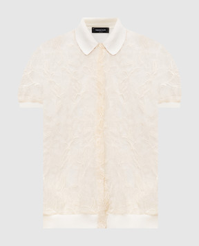 Fabiana Filippi Beige blouse with lace MAD276F462M227