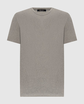 Tom Ford Grey T-shirt with logo patch T4M081040
