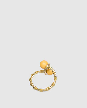Bitossi Home Torchon Napkin Ring with Yellow Beads LTS02503