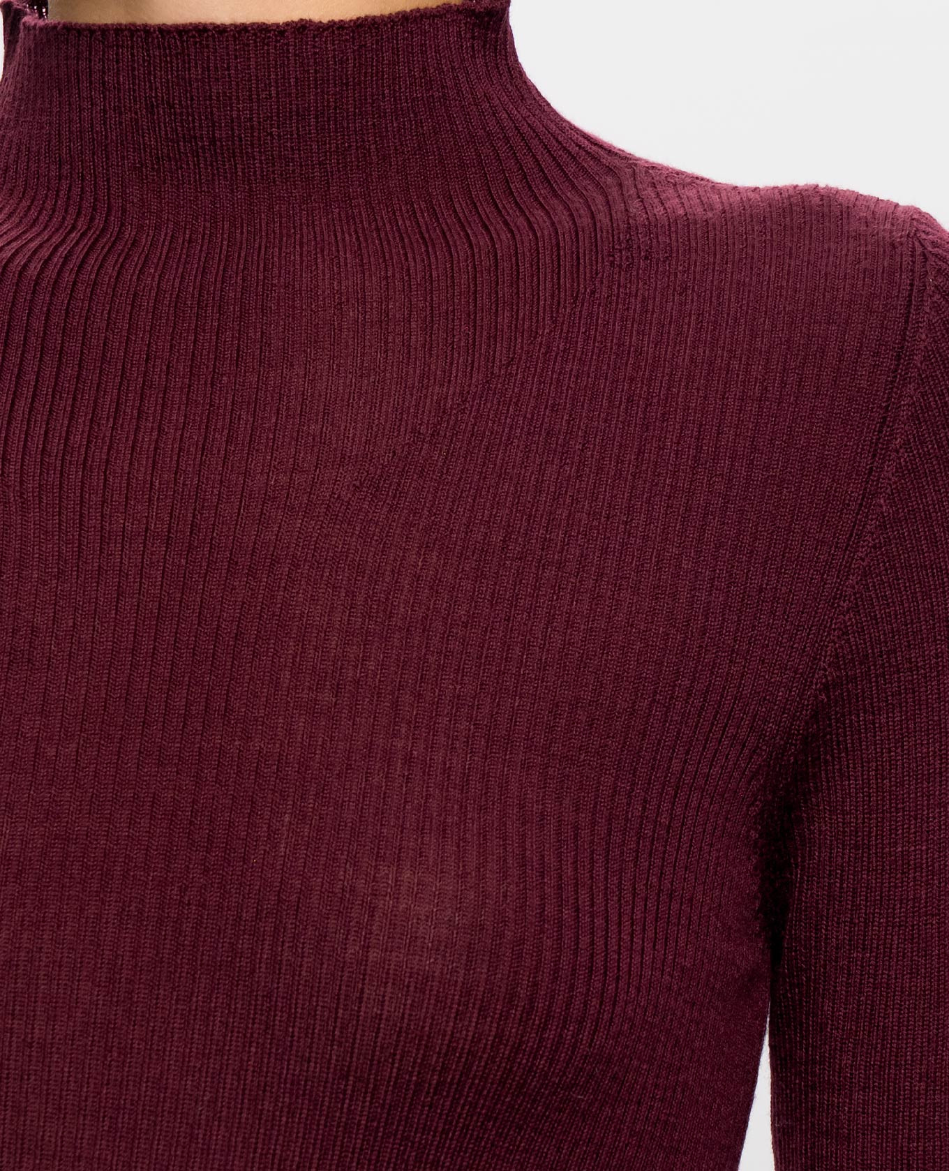 Burgundy ribbed wool turtleneck Twinset 5