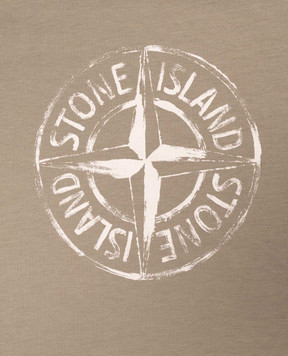 Stone Island Children's khaki T-shirt with logo print L2S162100006S05111012