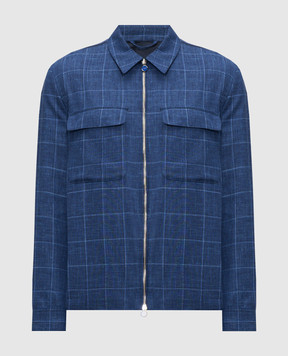 Castangia dal 1850 Blue shirt-style jacket made of wool, silk and linen AQMOD5225