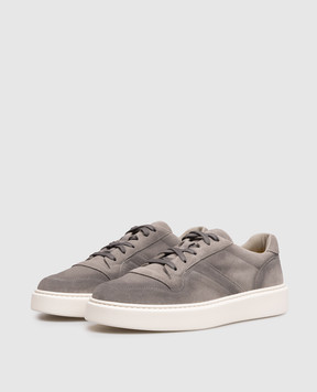 Doucal's Grey suede sneakers with logo DU3146HAXEUY260