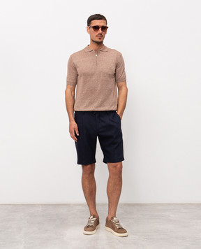 Cashmere&Whiskey Brown polo with linen MS004