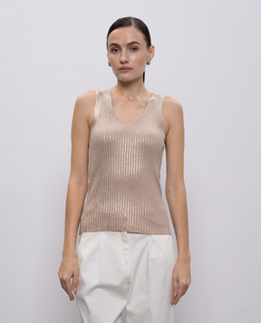 Peserico Beige ribbed top E99107F1809209