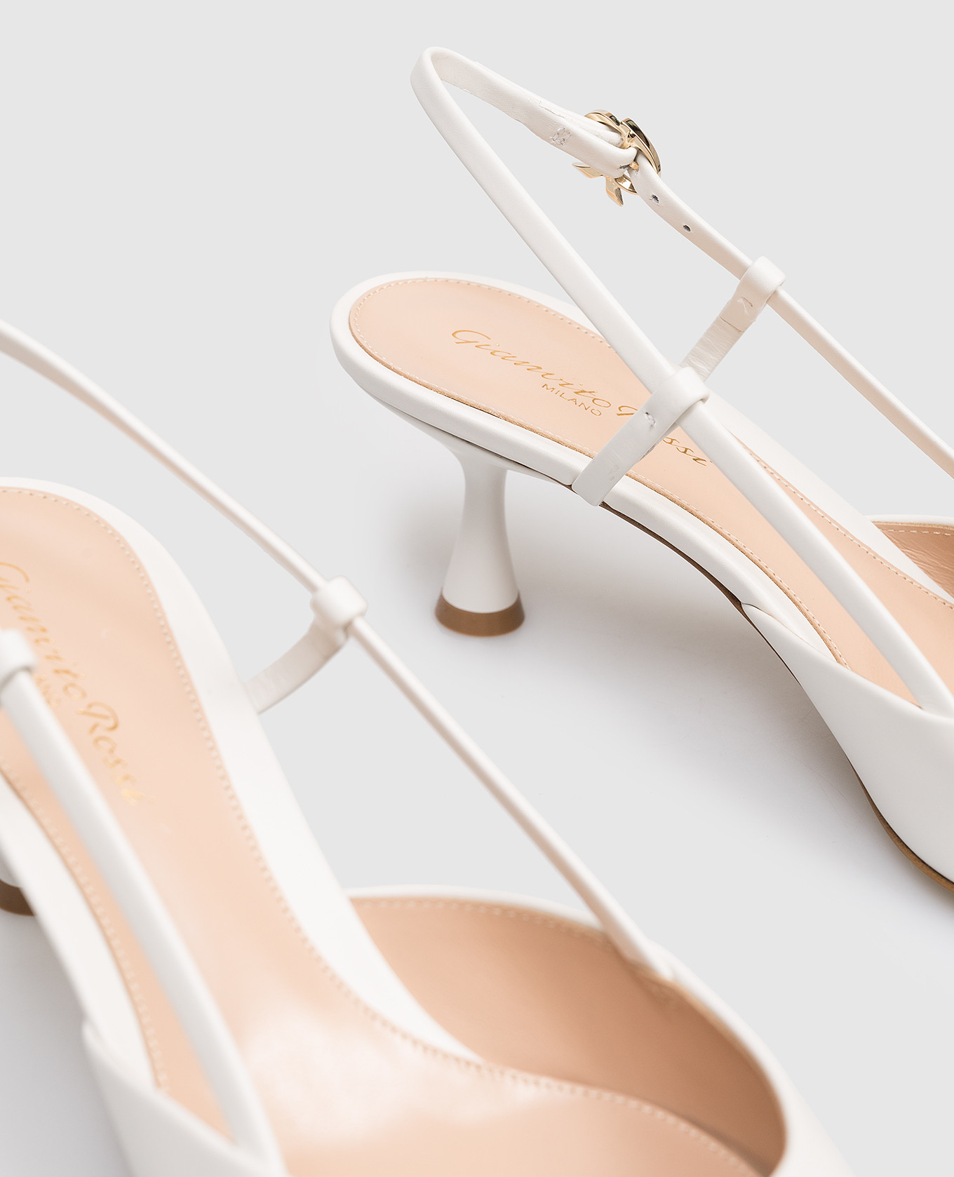 

Ascent White Leather Slingbacks Gianvito Rossi