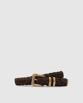 Brunello Cucinelli Brown suede belt MAURP253