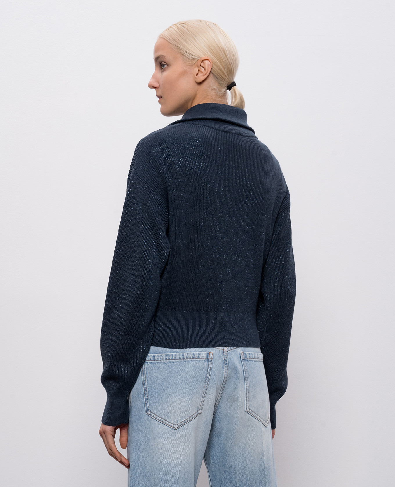 

Blue cardigan with lurex Brunello Cucinelli