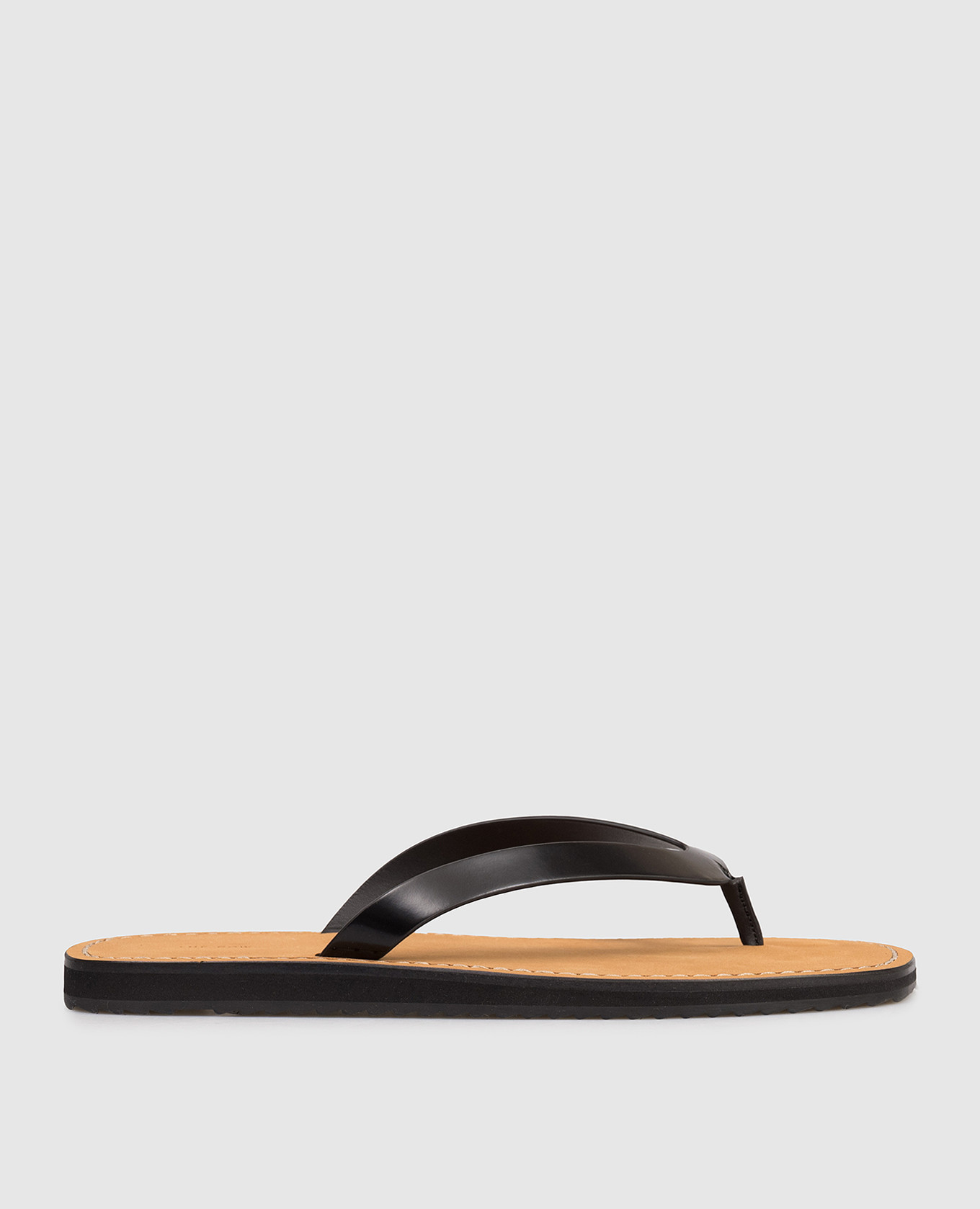 Black Leather City Flip Flop