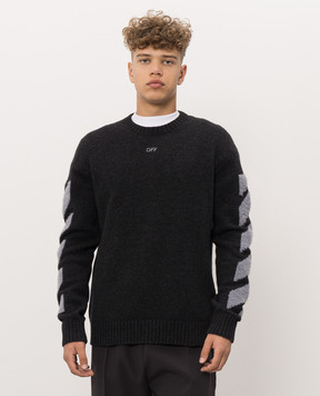 Off-White Dark gray sweater with wool 44MHE087F26K002