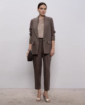 Peserico Brown linen jacket A0111602606