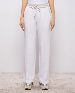 Peserico White melange sweatpants P04865J02347A