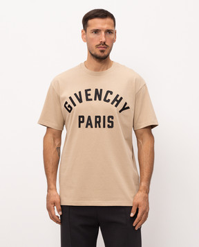 Givenchy Beige T-shirt with logo patch BM71NK3YRS