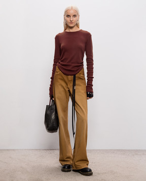 Ann Demeulemeester Terracotta ribbed long sleeve B0014242FA659