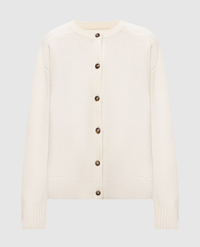 Loulou de Saison AIDAR wool and cashmere cardigan in ivory AIDARLDS