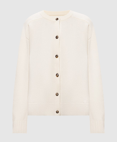 AIDAR wool and cashmere cardigan in ivory
