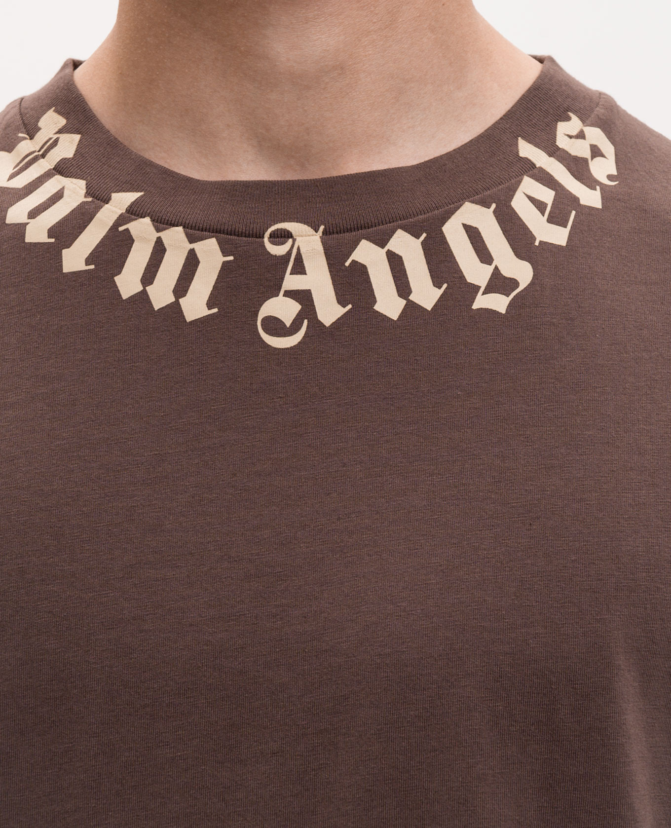 

Brown T-shirt with logo print Palm Angels