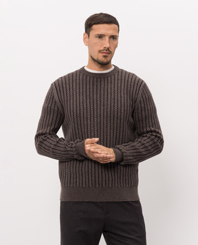 Agnona Brown wool, cashmere and silk sweater K107U586G0713